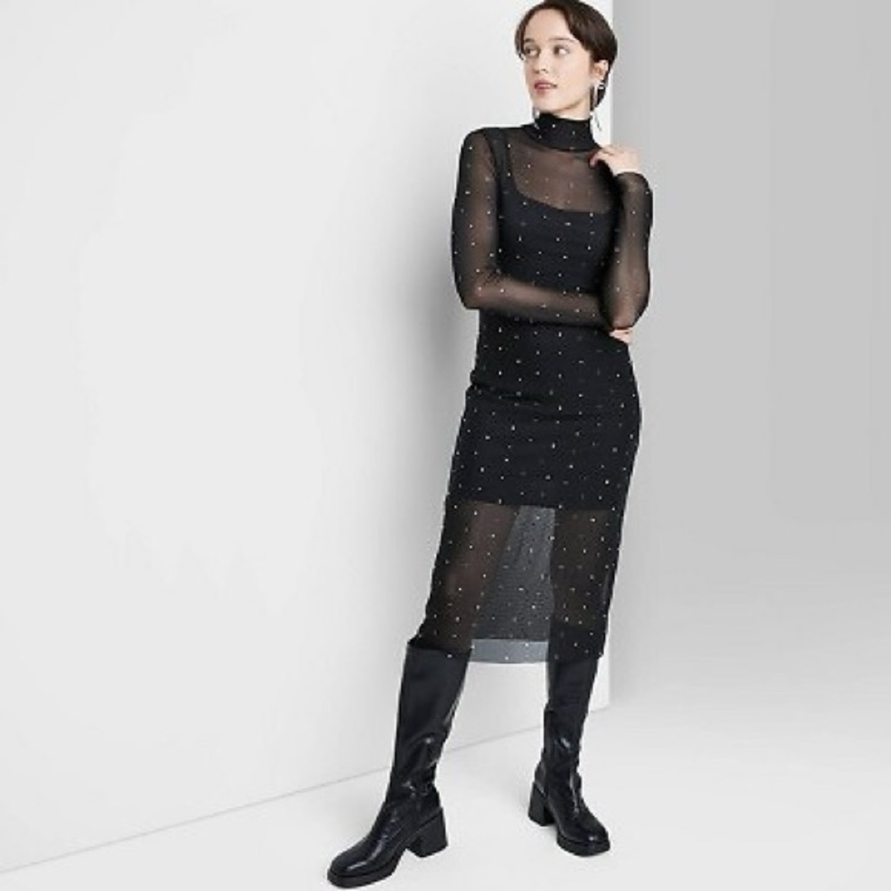 Wild Fable Mesh Dress with Sparkles
